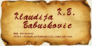 Klaudija Babušković vizit kartica